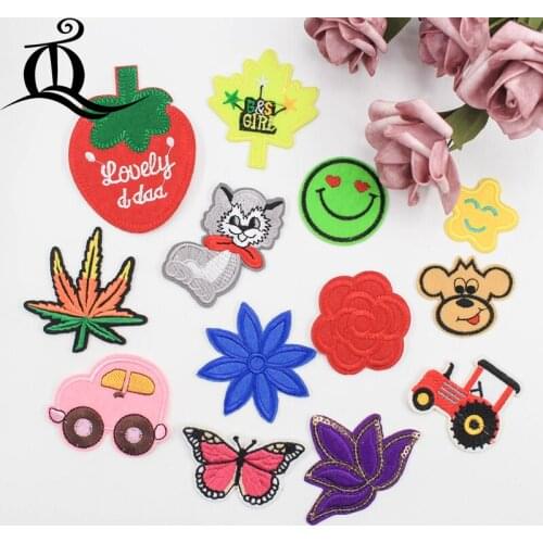 12pcs Mix dog rabbit heart Sewing Clothes Patch Iron On Embroidery Patches Hotfix Applique Motifs Sew On cartoon Patch c31