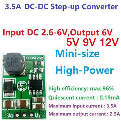 15W 2.6V-5V TO 5v 6V 9v 12v DC-DC Step-up Boost Converter Voltage Regulated Power Supply Module Board FOR Charging batterie LED