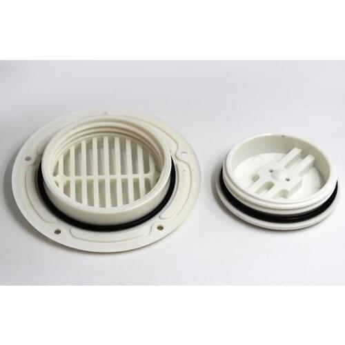 3" White Boat Round Drain Screw Bung & Socket With Captive Plug /Boat