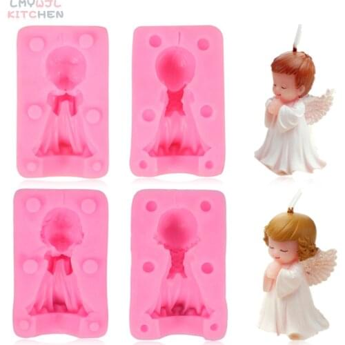 3D Angel Girl Boy Silicone Mold Baking Cake Decoration Tool DIY Chocolate Fudge Candle Mold Craft Decoration Resin Mold