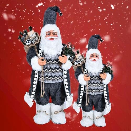 45cm Home Decor Doll Santa Claus Creative Christmas Ornaments Christmas Doll Christmas Decor Indoor Gray Beautiful