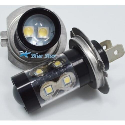 2x H7 10SMD LED Car Fog Light 12V-24V 360 Degree LED Headlight Auto Daytime Running Light Bulb DRL headlamps