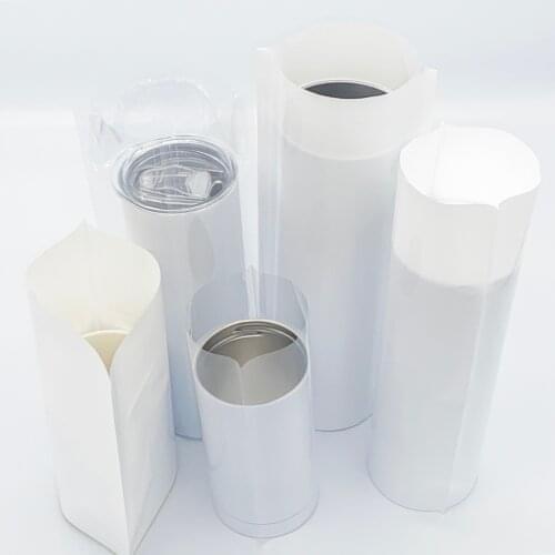 140*280mm white sublimation shrink wrap for 35oz straight skinny sublimation tumbler mug