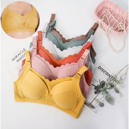 Breastfeeding Bra Cotton Pregnancy for Feeding Maternity Nursing Bras Elastic Cozy Underwear Bras Colorful Gathered Anti-sag