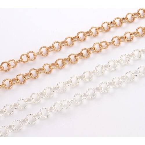 New 10mm Wide Ring Electroplated Gold Metal Chain Necklace Explore Diy Bohemian Style Ladies Necklace Composition Chain
