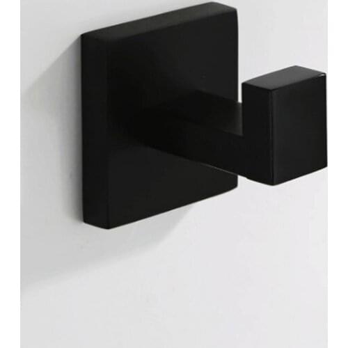 Black Robe Hook Wall Mounted Bathroom Coat Hooks for Kitchen Hardware Lavatory Bath Towel Holder Clothes Key Hanger Brass Chrome