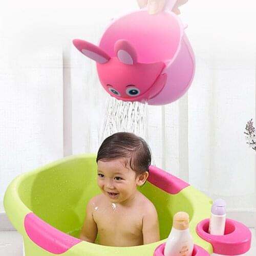 Baby Bath Waterfall Rinser Kids Shampoo Rinse Cup Cute Cartoon Shower Washing Head Watering Spoon Bathing Cu