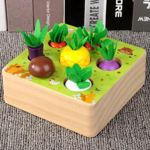 Baby Harvest Vegetables Montessori Toy Wooden Montessori Materials Educational Toys For Children Size Matching Learning Toy