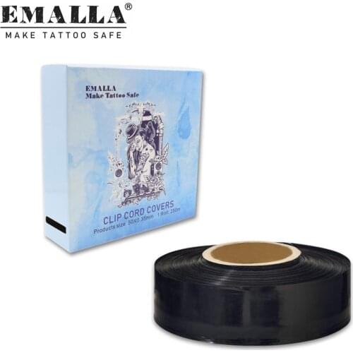 EMALLA 250M Tattoo Clip Cord Covers Roll Clip Cord Sleeves Bags Supply for Tattoo Accessories Tattoo Supplies Free Shipping
