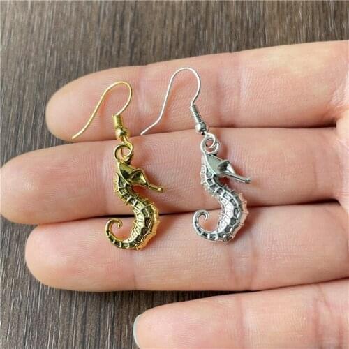Glamour metal two-color hippocampus ear hook pendant fashion lovers sweet romantic jewelry jewelry jewelry wear