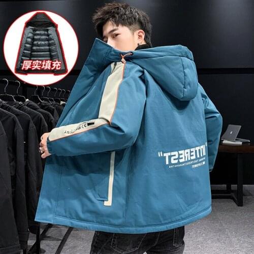 Large Size Winter Cotton Padded Mens Coat Thickened Cotton Padded Jacket New Winter Wear Korean Fashion Mens Down Cotton Mens