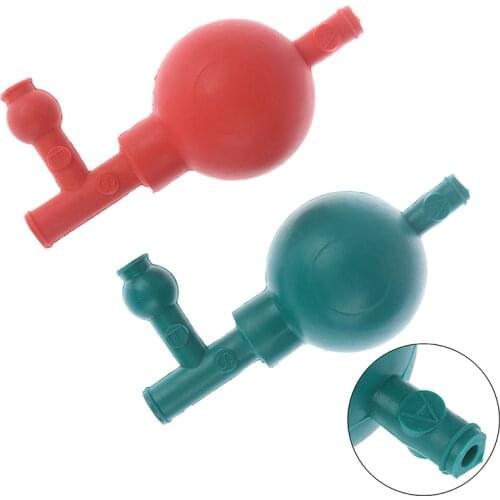 Lab Professional Rubber Suction Bulb Safe Pressure Quantitative Pipette Filler 3 Valves Lab Equipment Red/Green