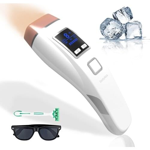 Ice Laser epilator permanent IPL photoelectron hair removal freezing point mode painless 999999 flashing