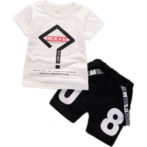 Summer Baby Boys Clothes Children Cotton Letter Printed T Shirts Shorts 2Pcs/sets Leisure Outfit Kids Fashion Toddler Tracksuits