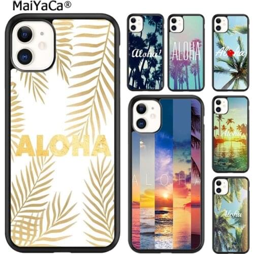 MaiYaCa Aloha Hawaii Hawaiian Beach Palms Phone Case For iPhone SE 6 6s 7 8 plus X XR XS 11 12 pro max Samsung Galaxy S8 S9 S10