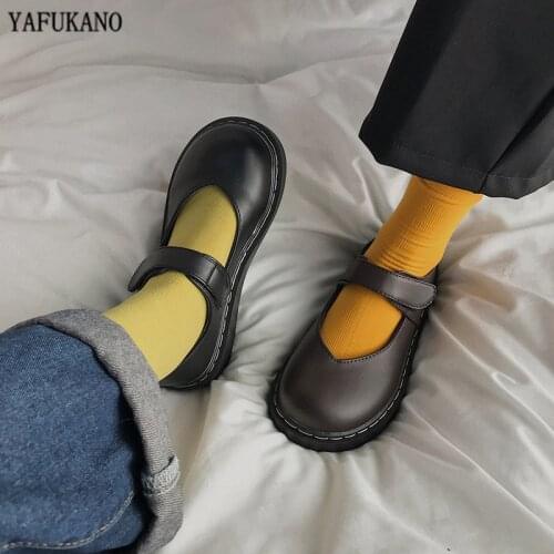 Shallow Small Leather Shoes Student Korean Wild Japanese Retro British Style Mary Jane Shoe Thick Sole Big Head Doll Shoes Flats