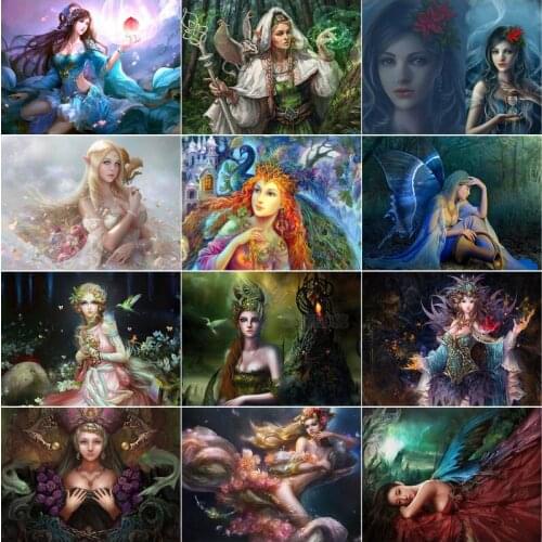 Game Anime Character Diamond Painting Kit Peacock Princess with Spiritfox Square Round Diamond Mosaic Pasted Diamond Embroidery