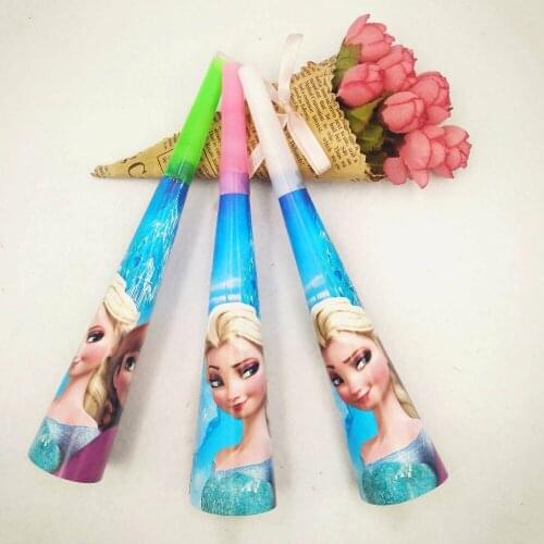 6pcs Elsa and Anna Party Supplies Trumpets Birthday Party Baby Shower Noise MakerParty Decoration Birthday Set