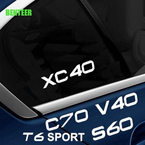 2pcs Car Windows Sticker For Volvo S60 S7 S80 S40 XC90 V40 V50 V60 V70 S90 V90 XC60 XC40 XC70 AWD T6 C30 C70