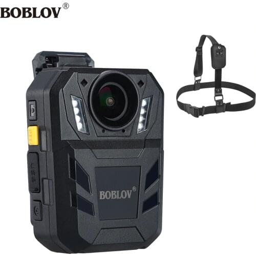 BOBLOV WA7-D Body Worn Camera 32MP HD 1296P Wearable Camera DVR Video Recorder Security Chest Belt Remote Control police camera