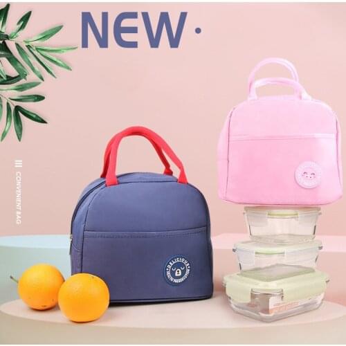 Portable Lunch Bag New Thermal Insulated Lunch Box Tote Cooler Handbag Bento Pouch Dinner Container School Food Storage Bags