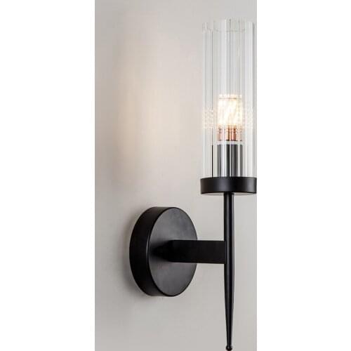 Bedside LED Wall Lamp E14 Warm Light Modern Background Opposite Wall Light LED Bedside Foyer Corridor Black gold LED Sconce