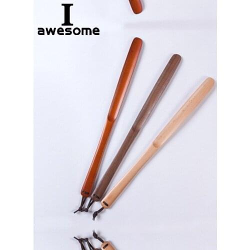 1pc 50cm Professional Wooden Shoe Horn Flexible Long Handle Shoehorn Useful Shoe Lifter Professional Shoe Spoon Home Wood Tools