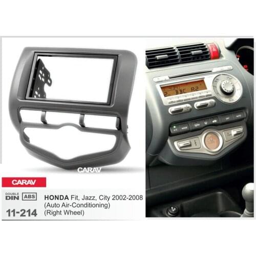 Radio Fascia for HONDA Fit Jazz City 2002-2008 Double Din Radio DVD Stereo CD Panel Dash Mount CARAV 11-214