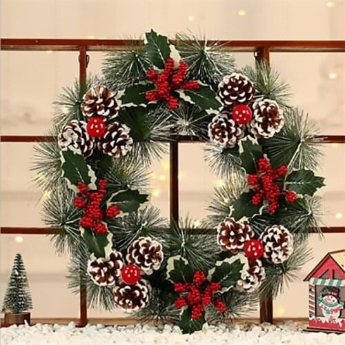 Christmas garlands home decor PINECONE red fruit pine needles Bell Rings garland Hotel and store decorations