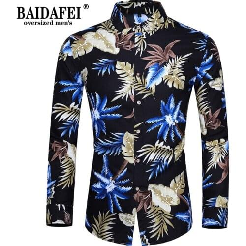 Oversized 5XL 6XL 7XL Mens Fashion Casual Floral Shirts Autumn Men Long Sleeve Shirt Black Square Collar Slim Male Shirt