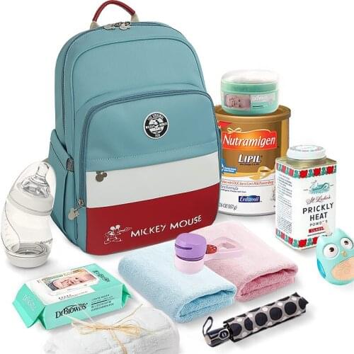 Disney PU Leather Maternity Bag Mummy Nappy Bags Large Capacity Baby Bag Travel Backpack Design Nursing Diaper Bag for Baby Care