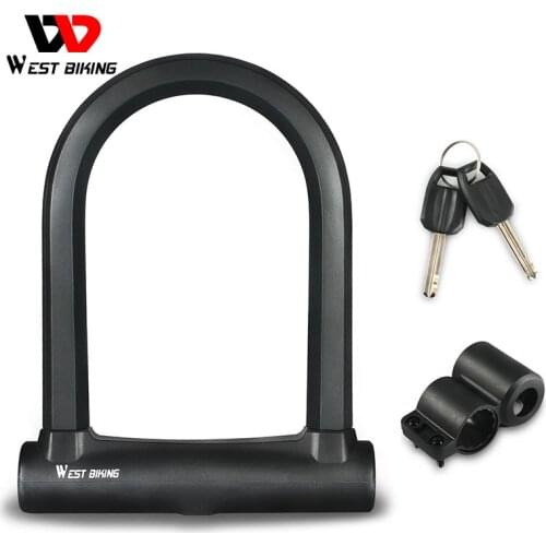 WEST BIKING Bike Lock Heavy Duty Bike Lock Bicycle U Cable Lock with 2 Keys Anti-theft Safety Motorcycle Scooter Cycling Lock