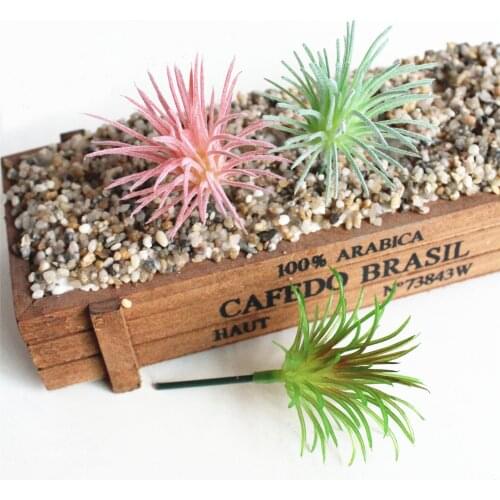 5X8cm Green Pink Flocking Fake Plants Artificial Succulent Plants Flower Arrangement Accessories Home Garden Wedding Decoration