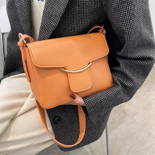 Womens PU Leather Clamshell Crossbody Bags Pure Color Sewing Thread Pattern Handbags Female Classic Simple Small Shoulder Bag