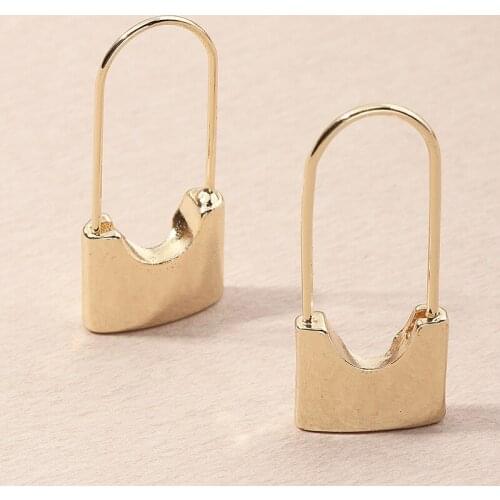 New Fashion Enamel Lock Drop Earrings for Women Vintage Boho Circle Geometric Earrings Statement Jewelry 2020 Brincos Gifts