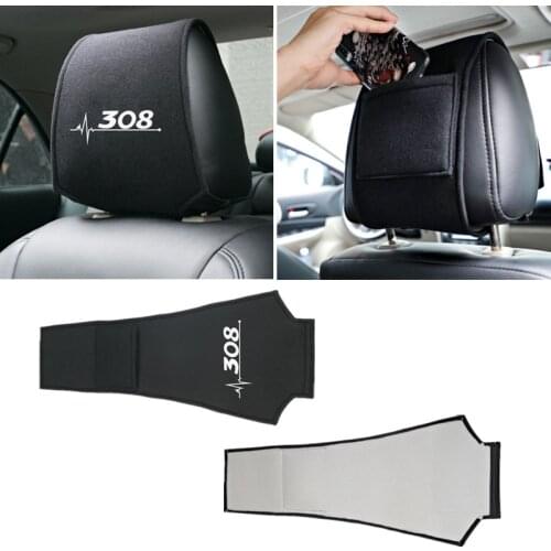 1PCS Car seat headrest cover for Peugeot 308 Accessories Car Styling