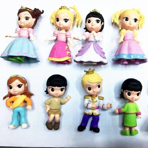 10PCS Mini Action Figure Same with Playmobil Figure Toys 8-9cm Figurines Girls Boys Princess Model Doll Cake Figurine Kid Toys