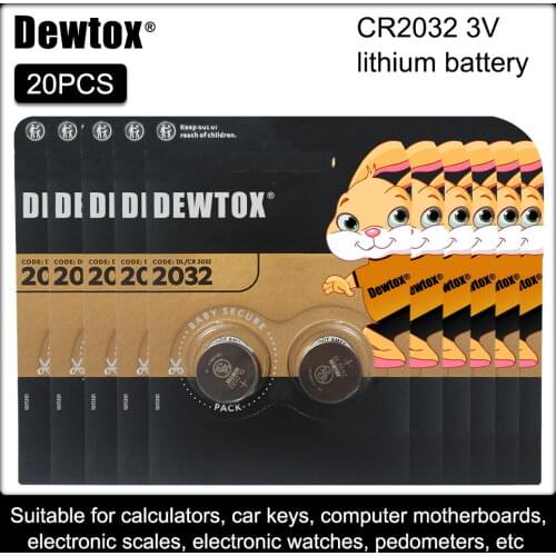 20PCS Batterie CR2032 batteries 2032 3V for DURACELL Lithium Type Button Coin Cell Watch Battery 5004LC ECR2032 DL2032 KCR2032