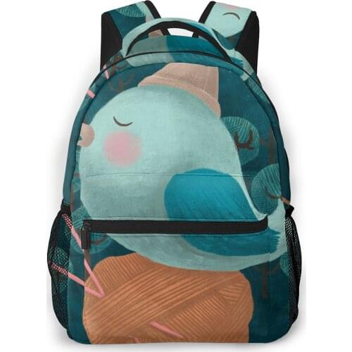 2021 OLN Backpack Women Shoulder Bag Bird Saty Warm Fashion School Bag For Teenage Girl Backpacks Travel Bag