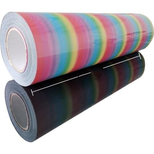 25*100cm bright rainbow reflective lettering film heat transfer vinyl film T-shirt Iron On HTV Printing sold by roll continuous