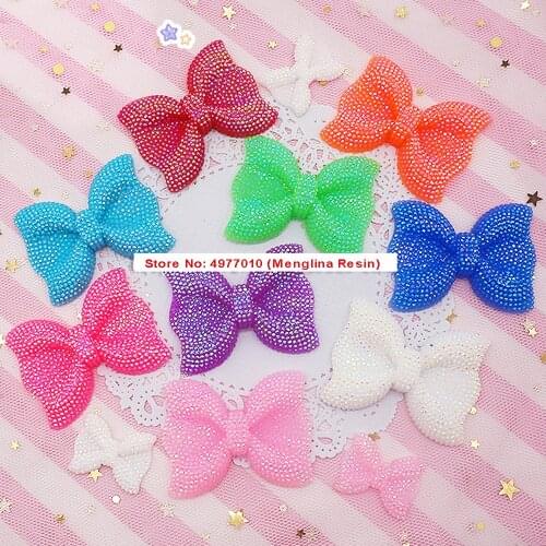 50pcs 52*40MM Middle Vertical Hole Flatback Resin Rhinestone Crystal Hair Bows Beads DIY Craft Embellishments Accossories RC029