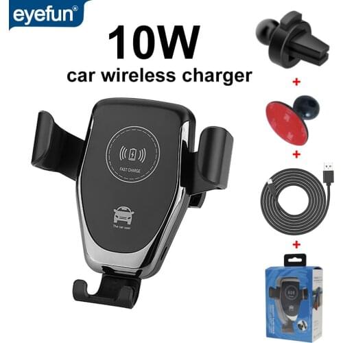Wireless car charger Car bracket car phone holder wireless charger wireless charging car holder charging car holder Qi 10w fast