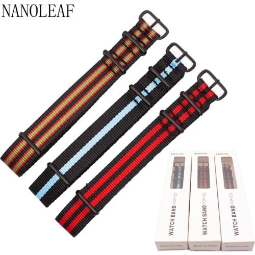 NANOLEAF 3PCS Quick Release Nylon Strap 18MM 20MM 22MM 24MM Watch Band with Black Matte Pin Buckle Men Women Durable Wristband