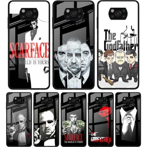 The Godfather for Xiaomi Poco X3 NFC F3 M2 F3 F2 X2 X3 Pro Redmi Note 8 9 10 Pro 8T 9T 9S Tempered Glass Phone Case Coque