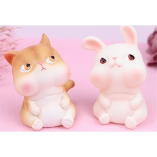 Home Decor Ornaments Puppy Bunny Baking Cake Decoration Resin Crafts Car Interior Adornment Accessories Dashboard Toys Kid Gifts