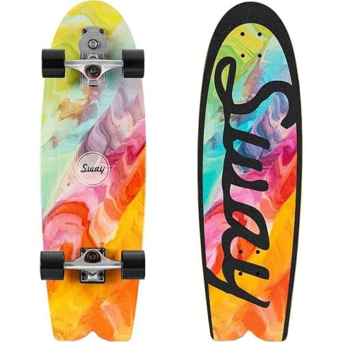 32 Inch Surf Skate Board S7 Truck Maple Land Surf Board Longboard Outdoor Surfing Carving Sport Complete Skateboard