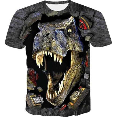 2021 Jurassic World Fallen Kingdom Cool Dinosaur Head 3D Print T shirt Men/Women Hiphop Tee Tshirt Boy color Clothes Drop ship