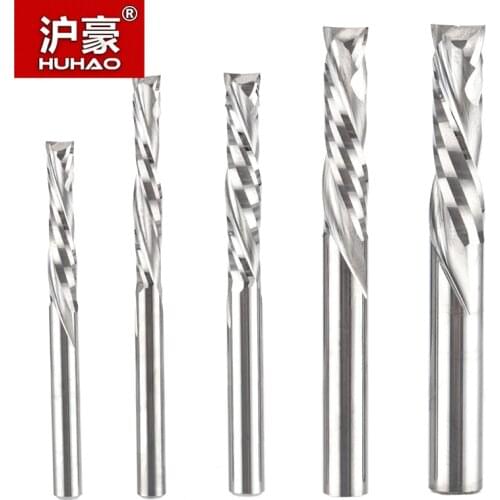 HUHAO 1pc Imported Material Two-flute Composite Milling Cutter Woodworking Cutter PVC MDF Clamp Board Straight Cutter