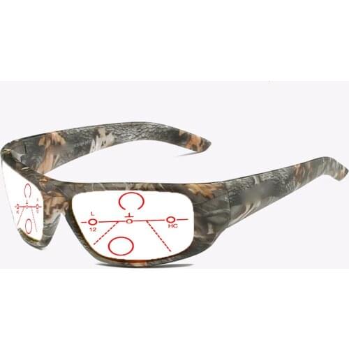 Stick Face Sports Camo Color Mens Progressive Multifocal Reading Glasses +0.75 +1 +1.25 +1.5 +1.75 +2 +2.25 +2.5 To +4