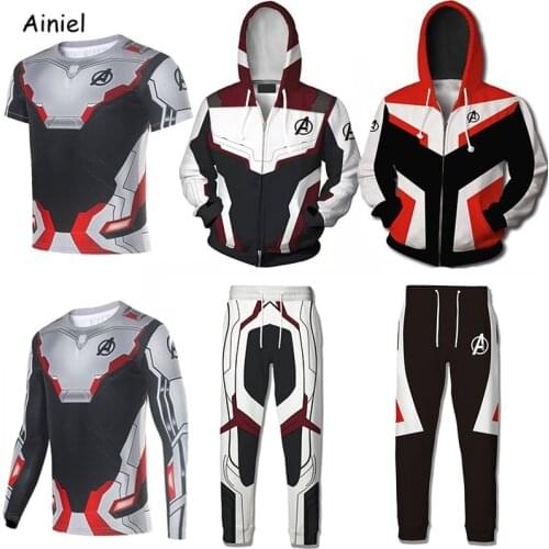 Quantum Realm Cosplay Costume Hoodie Sweatshirt Superhero Iron Coat Jacket T-shirt Pants Men Women